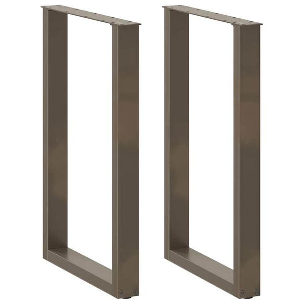 vidaXL Nohy barového stola v tvare U, 2 ks, prírodná oceľ, 60 x (90-91) cm, oceľ