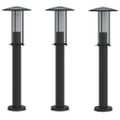 vidaXL Vonkajšie stojace lampy 3 ks čierne 60 cm nehrdzavejúca oceľ