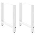 vidaXL Nohy k jedálenskému stolu, biele, 2 ks, 80 x (72-73) cm, oceľové