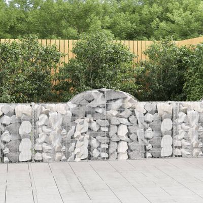 vidaXL Oblúkové gabionové koše 4 ks 200x30x80/100cm pozinkované železo