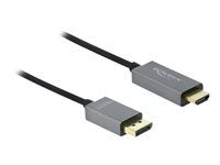 Adaptérový kábel - DisplayPort s kolíkmi (samec) do HDMI s kolíkmi (samec) - 1 m - sivá, čierna - podporuje 4K, aktívny