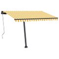 vidaXL Automatická markíza, LED a senzor vetra 350x250 cm žlto-biela