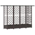 vidaXL Vyvýšený záhon s mriežkou a strechou Hnedá 202,5 x 40 x 121 cm