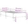 vidaXL Posteľný rám čierny 90x200 cm kompozitné drevo a kov