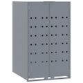 vidaXL Úložisko na 2 košov na kolieskach sivé 138x79x117 cm oceľ