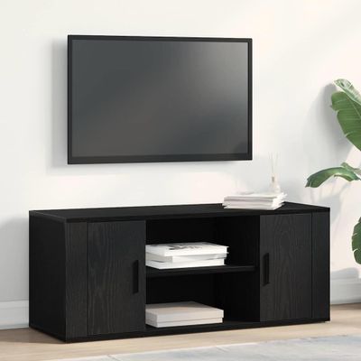 vidaXL TV skrinka 100 x 35 x 40 cm Čierny dub Kompozitné drevo