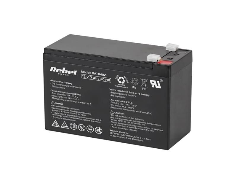 Baterie olověná 12V 7.0Ah REBEL BAT0402