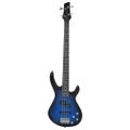 vidaXL Elektr.basgitara pre začiatočníka s taškou modro-čierna 4/4 46"