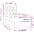 vidaXL Posteľný rám boxsping s matracom bledosivý 90x200 cm zamat