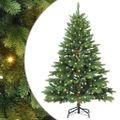 vidaXL Umelý vianočný stromček s 150 LED-i Zelená 120 cm PE a PVC