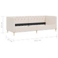 vidaXL Pohovka s USB krémová látková 90x200 cm
