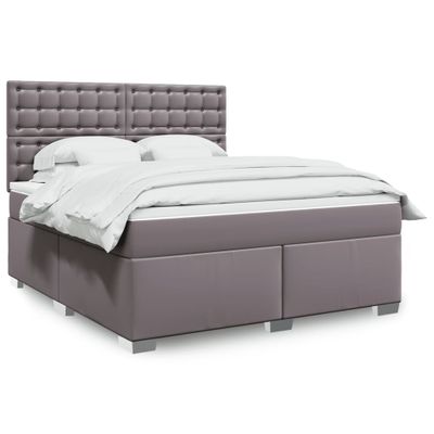 vidaXL Boxspring posteľ s matracom sivá 180x200 cm umelá koža