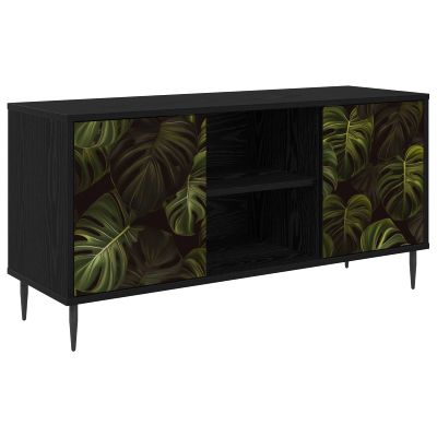 vidaXL TV skrinka ELBURG 102 x 33 x 51 cm Čierny dub Kompozitné drevo