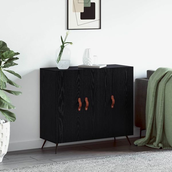 vidaXL Servírovacia skriňa Čierny dub 89,5 x 34 x 80 cm