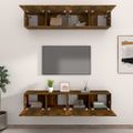 vidaXL TV skrinky 4 ks dymový dub 80x30x30 cm spracované drevo