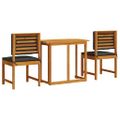 vidaXL Záhradný bistro set 3 ks Hnedá Pevné akáciové drevo