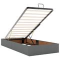 vidaXL Ottoman posteľ s matracom a LED Tmavosivá 200 x 200 cm Látka