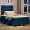 vidaXL LED box s pružinami s čelnou doskou Modrá 120 x 200 cm látka