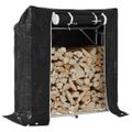 vidaXL Regál na krbové drevo s pláštenkou 100,5x40,5x110,5 cm