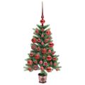 vidaXL Vianočný stromček s 150 LED-i so stojanom Zelená 90 cm PE