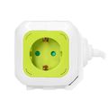 Predlžovací kábel 4G ORNO OR-AE-13144 (GS)/L, 4x 230V, 2x USB nabíjací, prívod 1,4 m, farba limetka