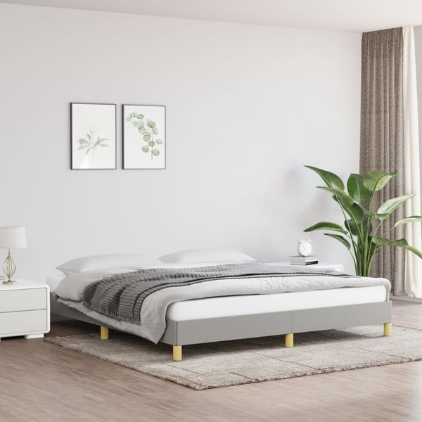 vidaXL Posteľ bez matraca bledosivý 180x200 cm látka