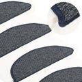 vidaXL Kobercové nášľapy na schody 15 ks tmavomodré 56x17x3 cm