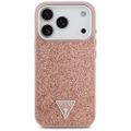 Puzdro Guess Glitter Triangle Logo MagSafe pre iPhone 17 Pro ružové