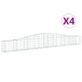 vidaXL Oblúkový gabionový kôš 4 ks 400x30x40/60 cm pozinkované železo