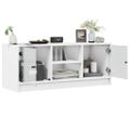 vidaXL TV skrinka so sklenenými dvierkami biela 102x37x42 cm