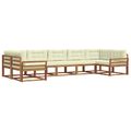 vidaXL Záhradná súprava gaučov 7 ks Prírodná a krémová