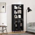 vidaXL Highboard 2 ks Čierny dub 69,5 x 32,5 x 180 cm Kompozitné drevo