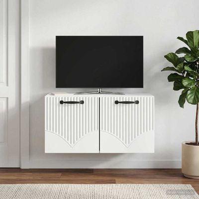 vidaXL Nástenná TV skrinka Biela 59,5 x 31 x 30 cm Kompozitné drevo