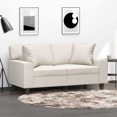 vidaXL Dekoratívne vankúše 2 ks krémové 40x40 cm umelá koža