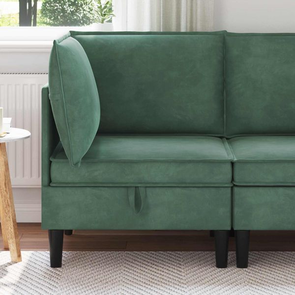vidaXL Sofa s úložným priestorom Morská zelená Zamat
