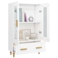 vidaXL Vysoká skrinka biela 70x31x115 cm spracované drevo