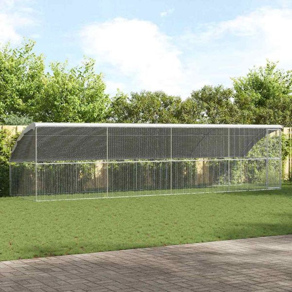 vidaXL Klietka pre sliepky 4 pcs Strieborná 800 x 200 x 200 cm