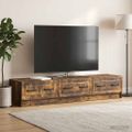 vidaXL TV skrinka 147 x 34,5 x 27 cm Dymový dub Kompozitné drevo