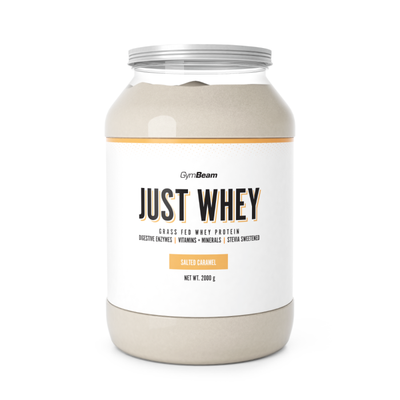 Just Whey Grass-Fed Protein – GymBeam, slaný karamel, 2000 g