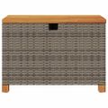 vidaXL Záhradný úložný box sivý 80x40x48 cm polyratan akáciové drevo