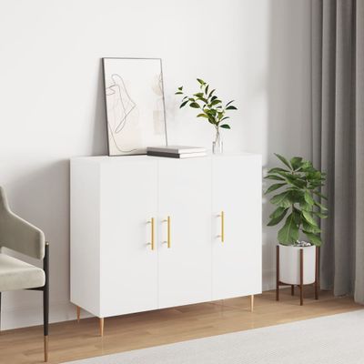 vidaXL Komoda biela 90x34x80 cm kompozitné drevo