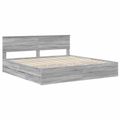 vidaXL Rám postele Sivý Sonoma 200 x 200 cm Inžinierske drevo