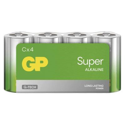 Batéria C (R14) alkalická GP Super 4ks / shrink