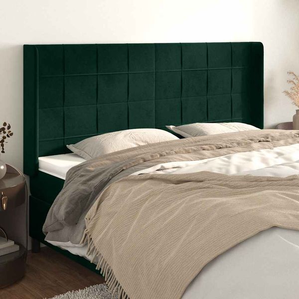 vidaXL Čelo postele so záhybmi tmavosivé 183x16x118/128 cm zamat