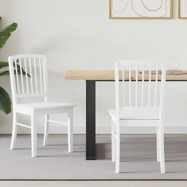 vidaXL Jedálenské stoličky 2 pcs Biela 50 x 52,5 x 91 cm
