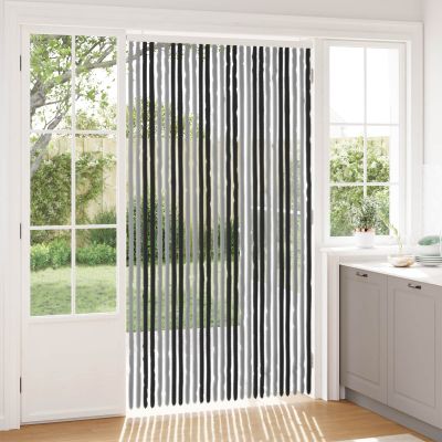 vidaXL Záves proti hmyzu z chenille Šedá a čierna 118 x 220 cm 100% PP
