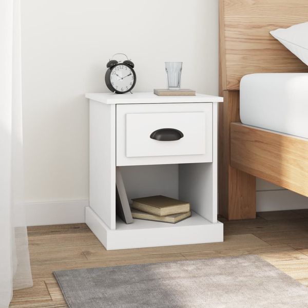vidaXL Nočné stolíky 2 ks biele 39x39x47,5 cm spracované drevo