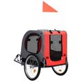vidaXL Vozík za bicykel pre psa, červeno čierny