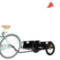 vidaXL Príves na bicykel, čierny, oxfordská látka, železo