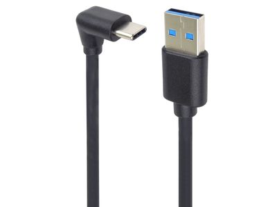 PremiumCord USB C-USB A, zahnutý, čierny, 2m